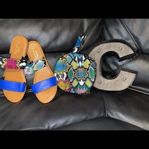 Snake print matching set. Shoes and handbag